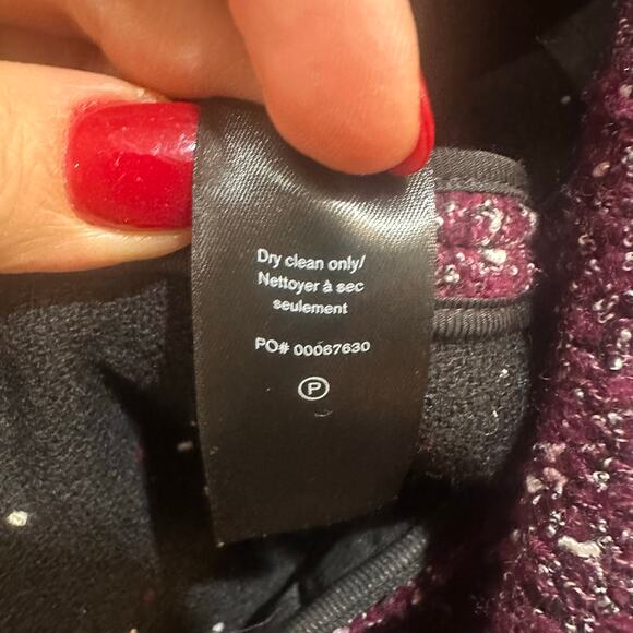 NWT $595 rag & bone Wool Blend Burgundy Valerie Tweed Blazer, Sz 12 (LL-1132) - Picture 12 of 13